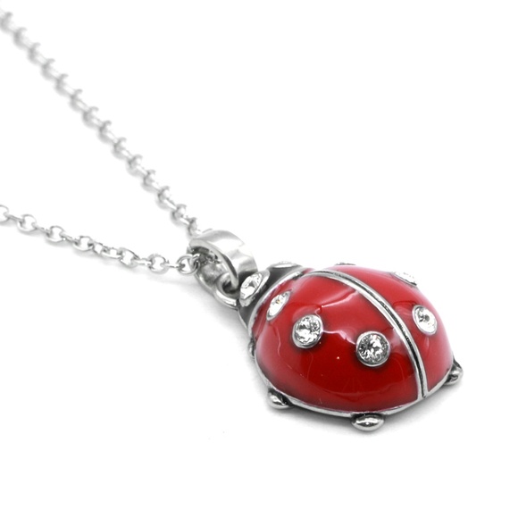 Ladybug Stainless Steel Crystals Pendant in Pouch - Picture 3 of 6